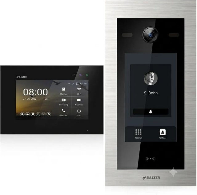 Balter EVO HD Video Türsprechanlage mit 7 Zoll Touchscreen und RFID in Silber und Schwarz - Bild 1