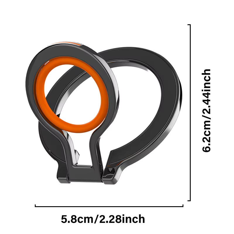 QGhappy 360 Grad drehbarer Magnethalter für MagSafe, faltbarer Fingerring-Magnetständer in Schwarz, kompatibel mit iPhone 17, 16 Pro und Samsung - Bild 3