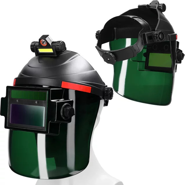 Meterk Schweißmaske mit großem Sichtfeld und Auto-Verdunkelung in Schwarz für Lichtbogenschweißen, Schleifen und Schneiden - Bild 1