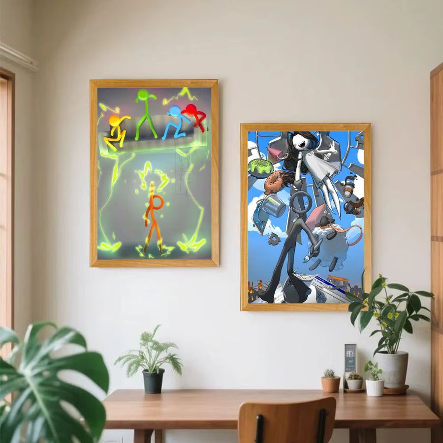 A-Alan Becker Poster HD Anime Motiv Wasserdicht Selbstklebend zur Wanddekoration in Schwarz - Bild 3