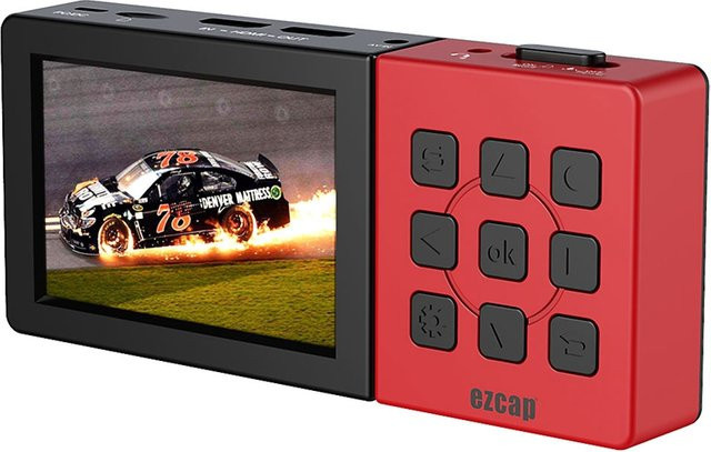 Ezcap 273A HDMI Videoaufnahmekarte in Rot mit 1080P 60Hz Full HD, Spieleaufzeichnungsbox mit Bildschirmplayer, TF-Kartenslot und MIC-Audio-Mixing - Bild 1