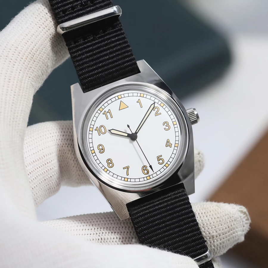 HEIMDALLR Armbanduhr, Mechanisch, Herren, 36 mm, Weiß, Textil/NATO - Bild 5