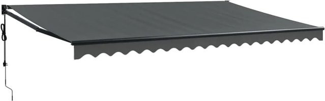 Furnicato Elektrische Markise mit Kurbel und Fernbedienung, Anthrazit, B: 500 cm, A: 300 cm - Bild 1