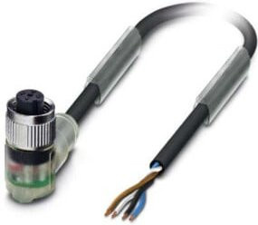 Phoenix Contact Sensor-Aktor-Kabel M12, 4-polig, schwarz, Länge: 5 m, SAC4P5,0PVC/M12FR-3L - Bild 1