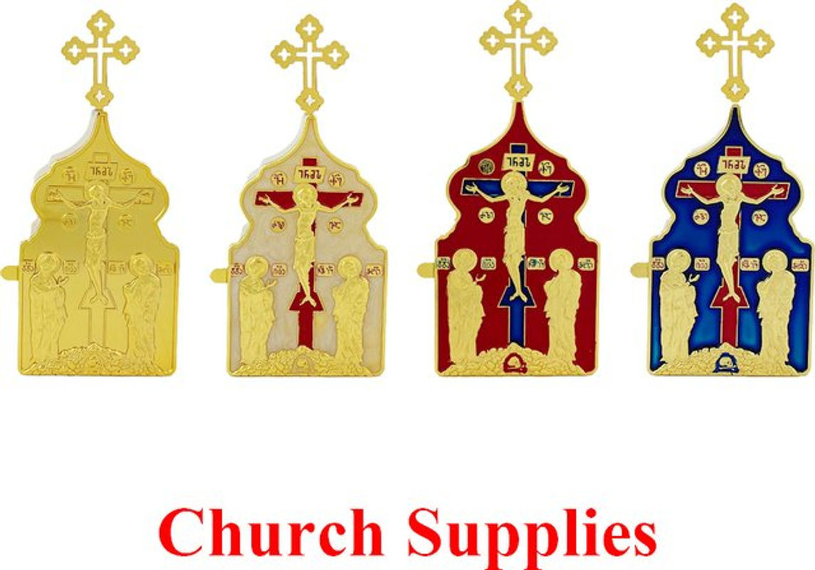 Religiöses Zinklegierung-Geschenkset mit Jesus-Kreuzigung-Design in Weiß und Mehrfarbig - Bild 1