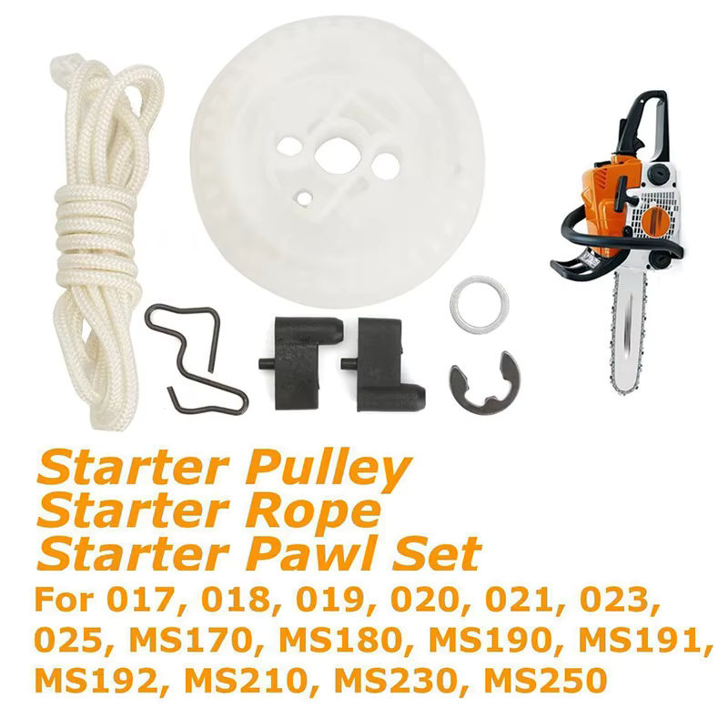 VIBRATITE Reparaturset mit Rückstoßstarter, Riemenscheibe und Sperrklinke passend für Stihl Kettensägen MS 210, MS 230 und MS 250 sowie für Freischneider - Bild 2