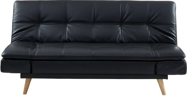 Schlafsofa Zarina von Vente-unique in Schwarz mit Click-Clack-Funktion und Armlehnen, Breite: 185 cm - Bild 1