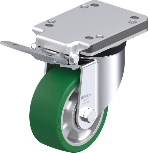 Blickle Lenkrolle LK-ALST 127K-IS mit Feststeller, Farbe: Silber/Grün/Mehrfarbig, Rad-Durchmesser: 125 mm, Tragfähigkeit: 450 kg - Bild 1