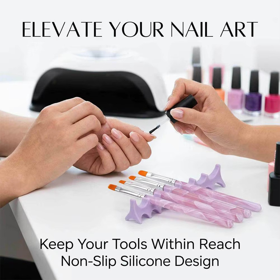 Nagelbürstenhalter aus Silikon, Fischgräten-Design, Black - Bild 2