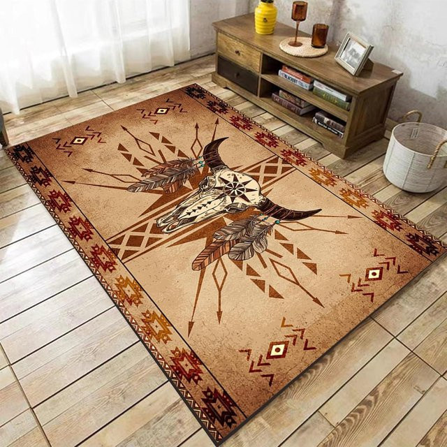 Lodestar Teppich im Aztekischen Boho-Stil für Wohnzimmer und Schlafzimmer, Beige, B: 160 cm, T: 120 cm - Bild 1