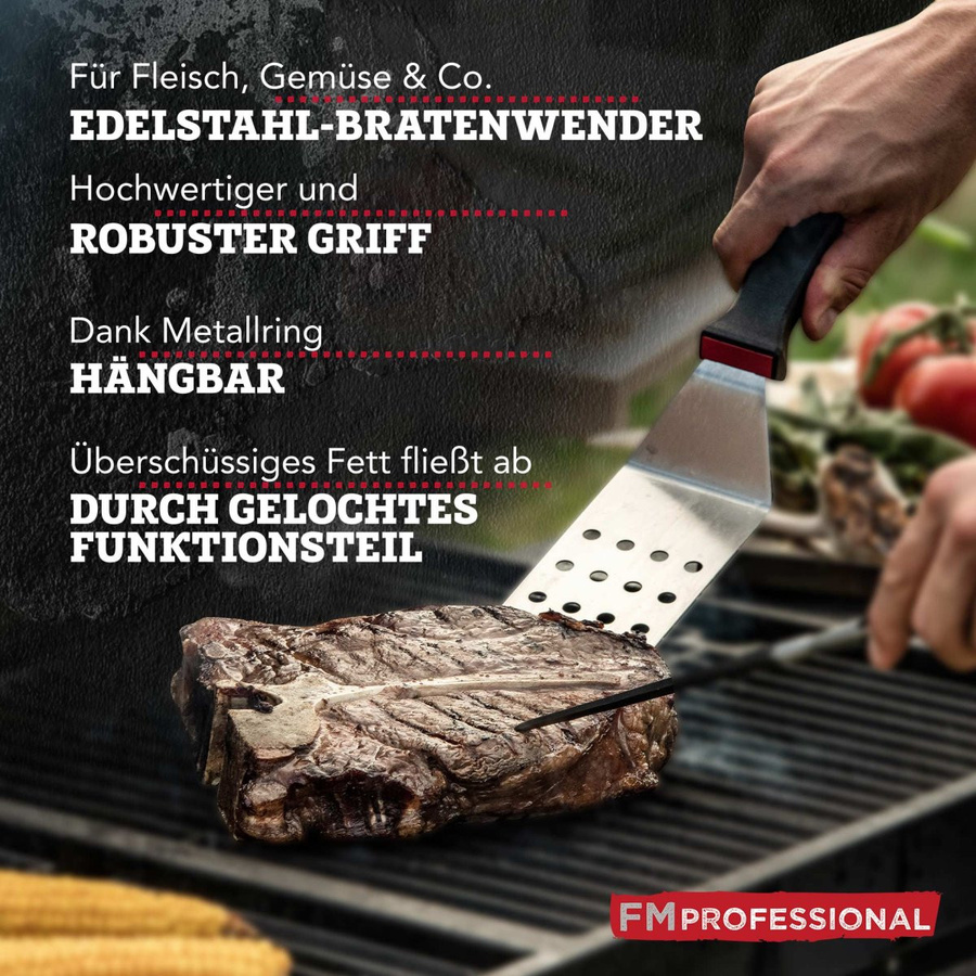 FMprofessional Bratenwender Presist, gelocht, Edelstahl, Silber, Breite: 7 cm, Länge: 24 cm - Bild 3