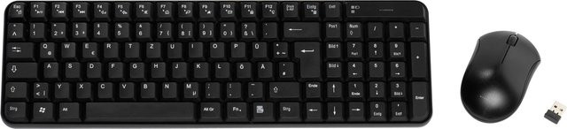 Vivanco Wireless Desktop Set drahtlose Tastatur und Maus in Schwarz - Bild 1