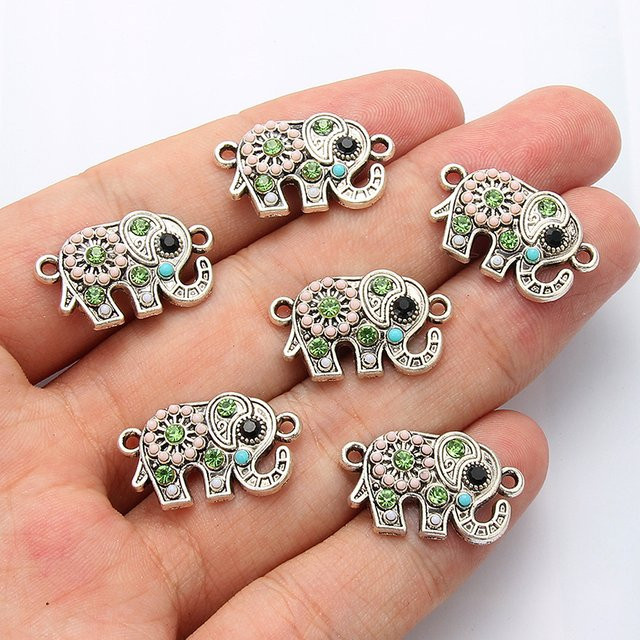 YEYULIN Elefant Anhänger, Kristall, Silber, Unisex - Bild 1