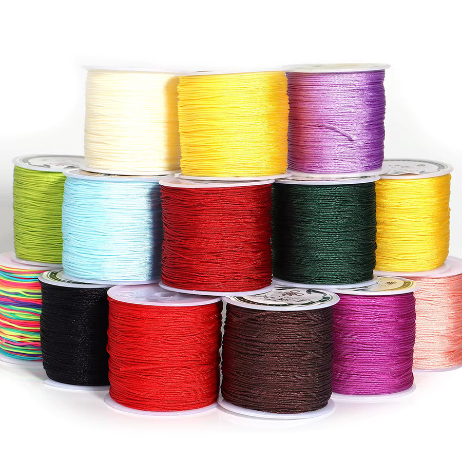 Handgewebtes Seil, rot, 0,8 mm, 90 Yards, für DIY Schmuck - Bild 4