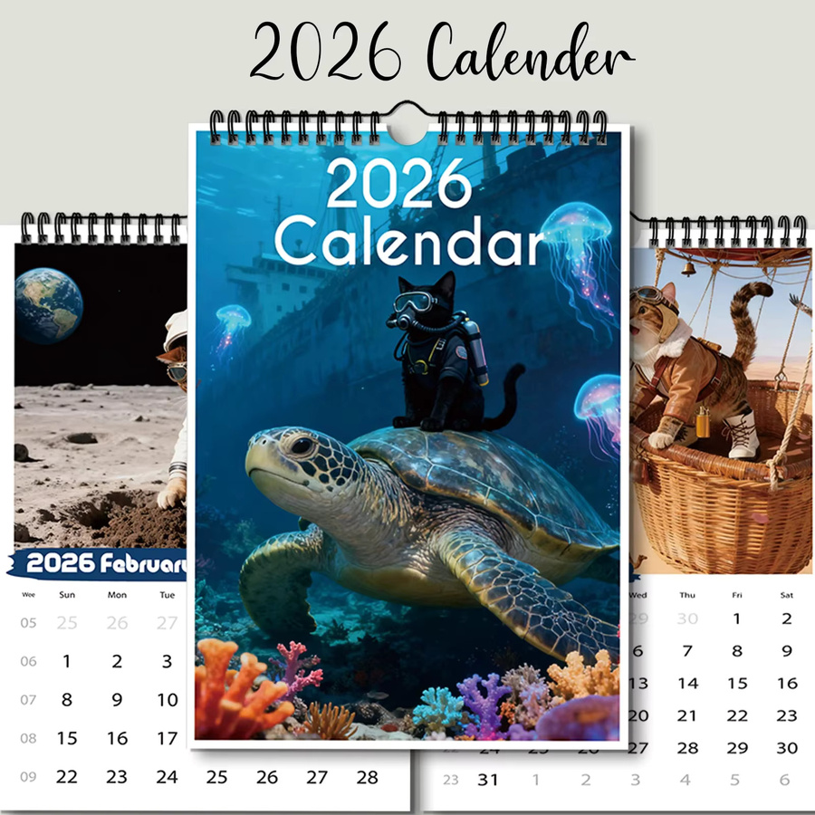Kalender 2026 mit Katzenmotiv in Multicolor - Bild 5
