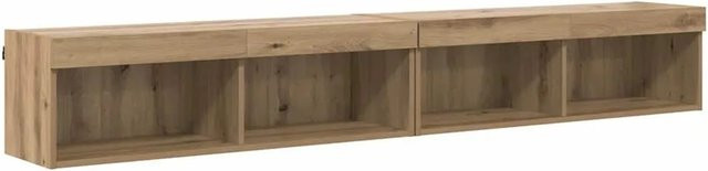 vidaXL TV-Schrankset mit LED Wandmontiert in Artisan-Eiche, Braun - Bild 1