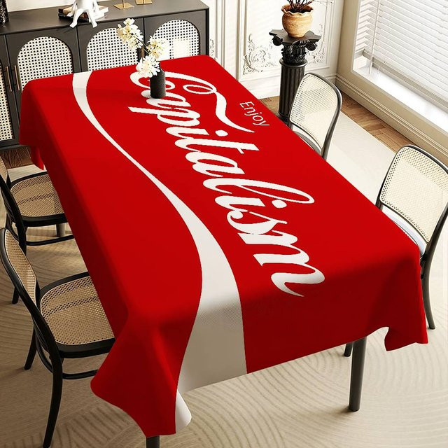 Wasserdichte rechteckige Tischdecke von JINGYUE Pet in Rot, B/T: 90 x 140 cm - Bild 1