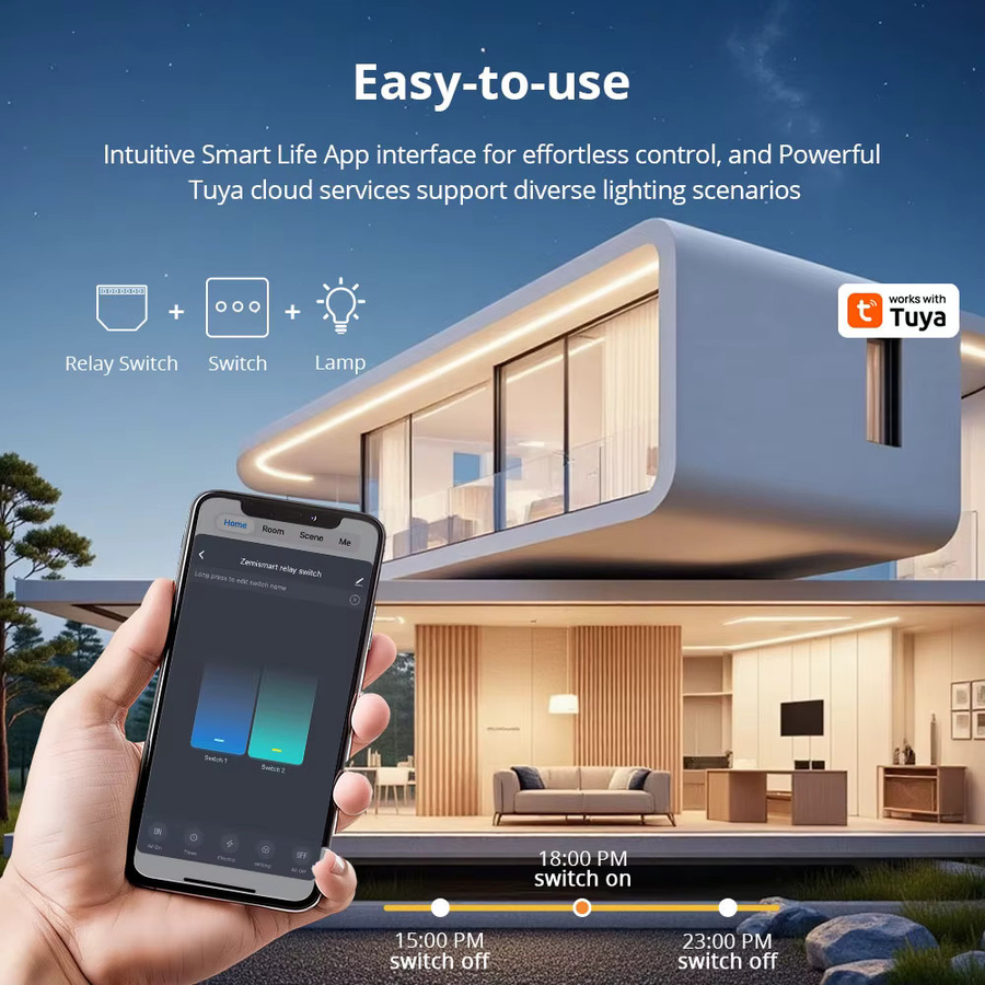 Zemismart WiFi Smart Relay Mini Switch Modul mit Power Monitor, 1-Gang, Weiß, kompatibel mit Tuya Smart und Smart Life App - Bild 5