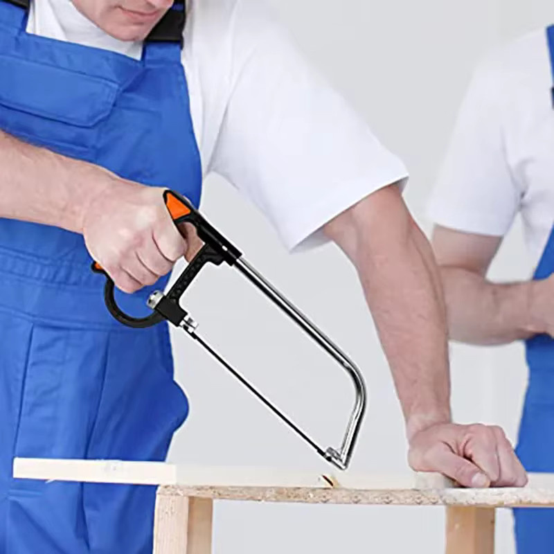 7-teiliges manuelles Mehrzweck-Bügelsäge-Set in Schwarz für Holz, Metall und Glas inklusive 6 Klingen für DIY-Projekte und Modellbau - Bild 2