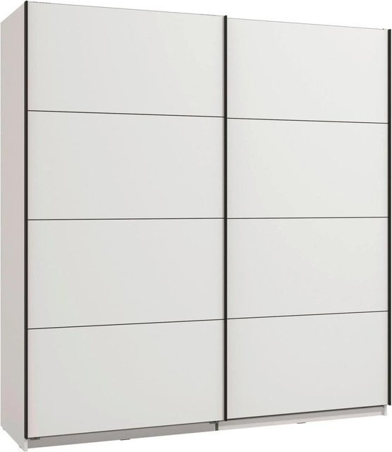 Mömax Schwebetürenschrank Gard 200 in Weiß, moderner Kleiderschrank mit Schiebetüren und Regalböden, B/T/H: 200 x 61 x 217 cm - Bild 1