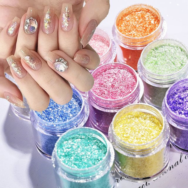 HotPress Opal Nagelflocken, Schimmerpulver, 12 Farben, Unisex - Bild 1
