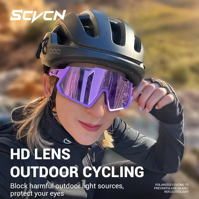 SCVCN Sonnenbrille Halbrahmen, Sport, Herren, Schwarz, Kunststoff - Bild 3