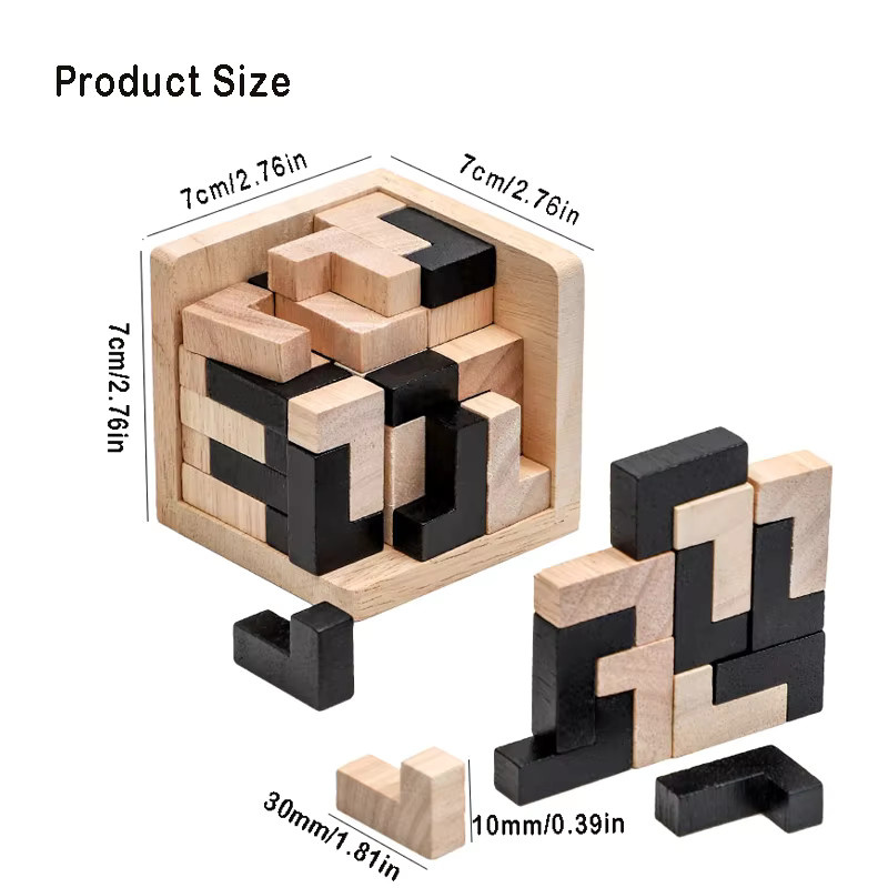 Luban 3D-Würfel-Puzzle, Holzspielzeug, 54-teiliges Set - Bild 4