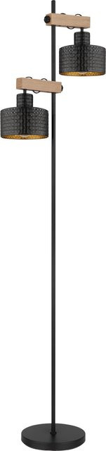 Globo Stehlampe Rielly 2-flammig modern Schwarz, B/T/H: 44 x 25 x 168 cm - Bild 2