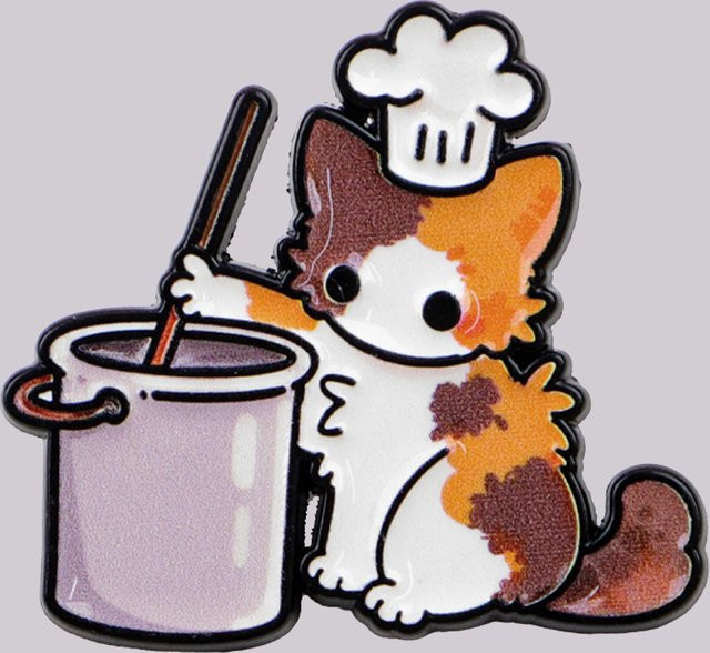 Ramulus Anstecknadel Katzen-Koch, Emaille, Unisex - Bild 1
