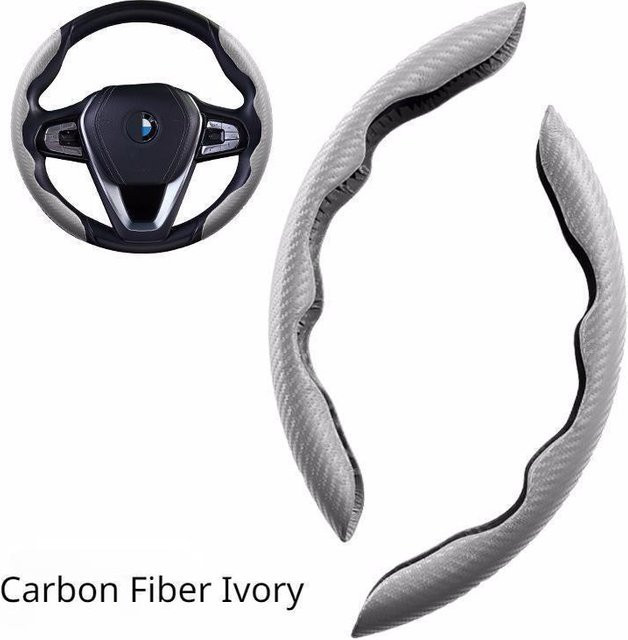 Universal Anti-Rutsch Lenkrad Abdeckung aus Carbon Fiber und Wildleder in Grau - Bild 1