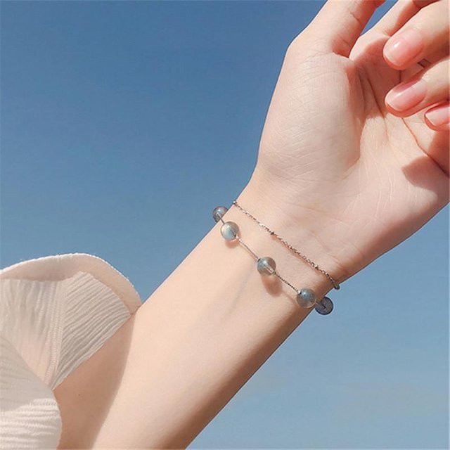 Allbestart Armband, 925 Silber, Mondstein, Perle, Damen - Bild 1