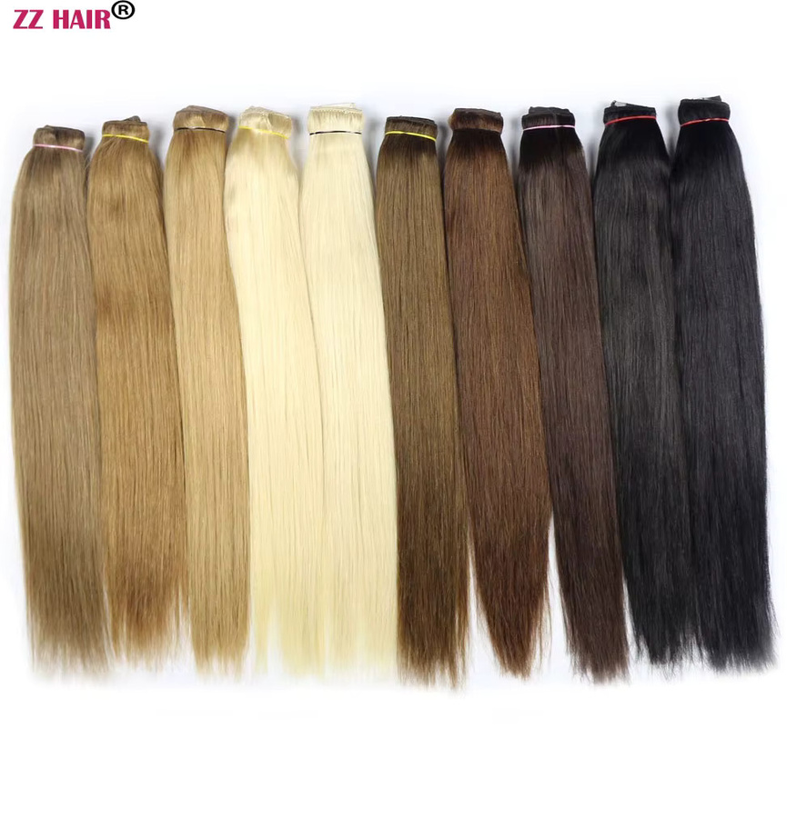 Zzhair Haarverlängerungen Remy Haar Clips-in Set, 140g, gerade - Bild 5