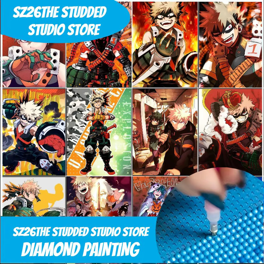 Potdemiel My Hero Academia Diamant-Mosaik-Malerei DIY 5D Kristall-Foto mit Izuku, Shoto und Katsuki - Bild 3