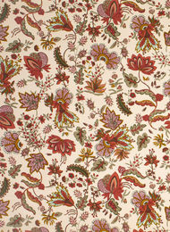 Quenin Stoff Eglantine Printemps mit floralem Vintage-Muster in Beige - Bild 1