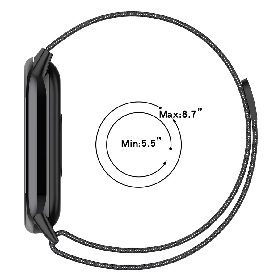 JBAILI Uhrenarmband Edelstahl, Schwarz, Xiaomi Mi Band 9 8, Unisex - Bild 3