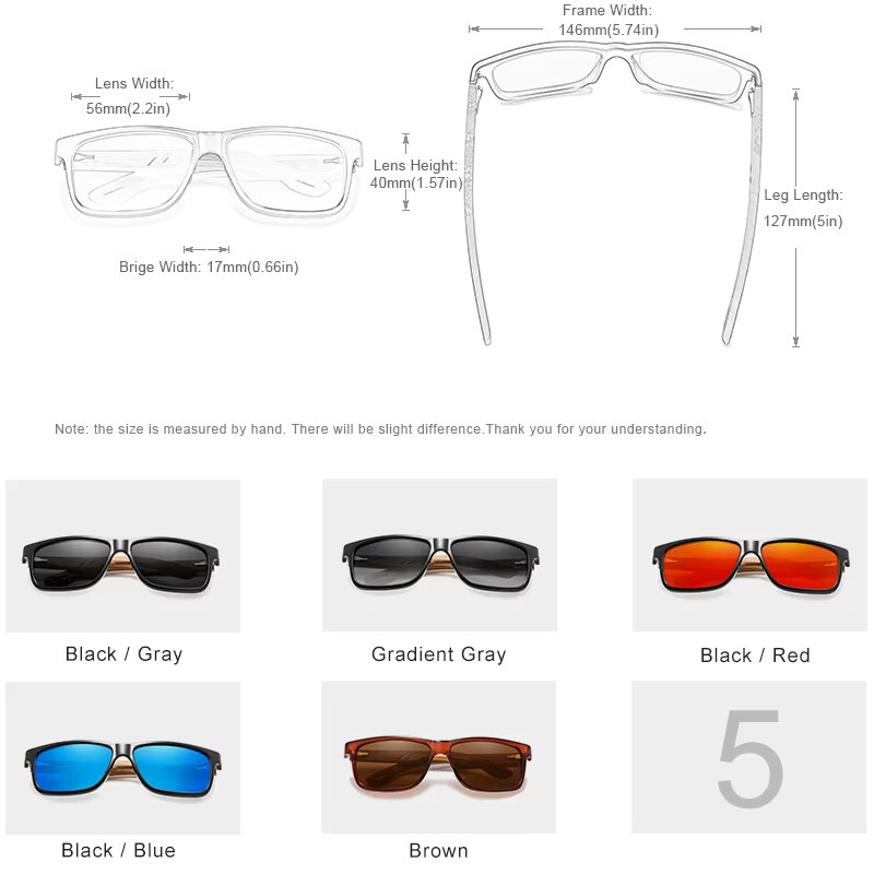 KINGSEVEN Sonnenbrille, Holz, quadratisch, Vollrand, multicolor, Unisex - Bild 3
