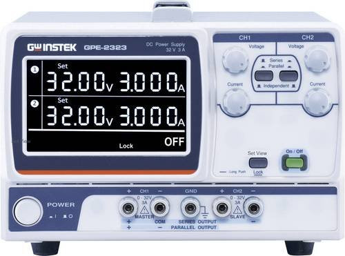 GW Instek GPE-3323 Labornetzgerät mit 3 Ausgängen, einstellbar 0 - 32V und 0 - 3A, 217W, Farbe: Weiß - Bild 1