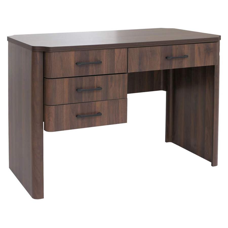 Schreibtisch MCW P42 mit 4 Schubladen in Walnuss-Optik, B/T/H: 110 x 78 x 60 cm - Bild 3