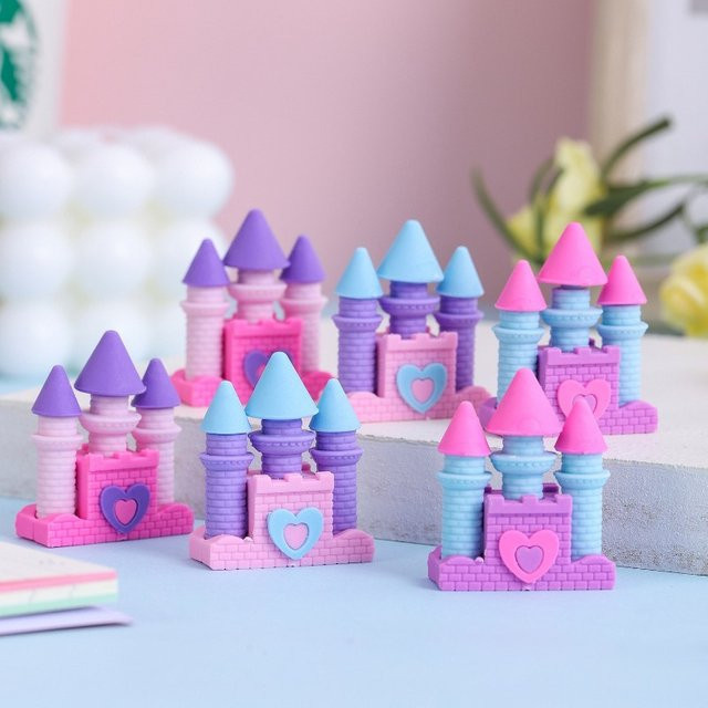 Kawaii Prinzessinnen-Fantasieschloss-Radiergummi in Mehrfarbig für Schüler - Bild 1