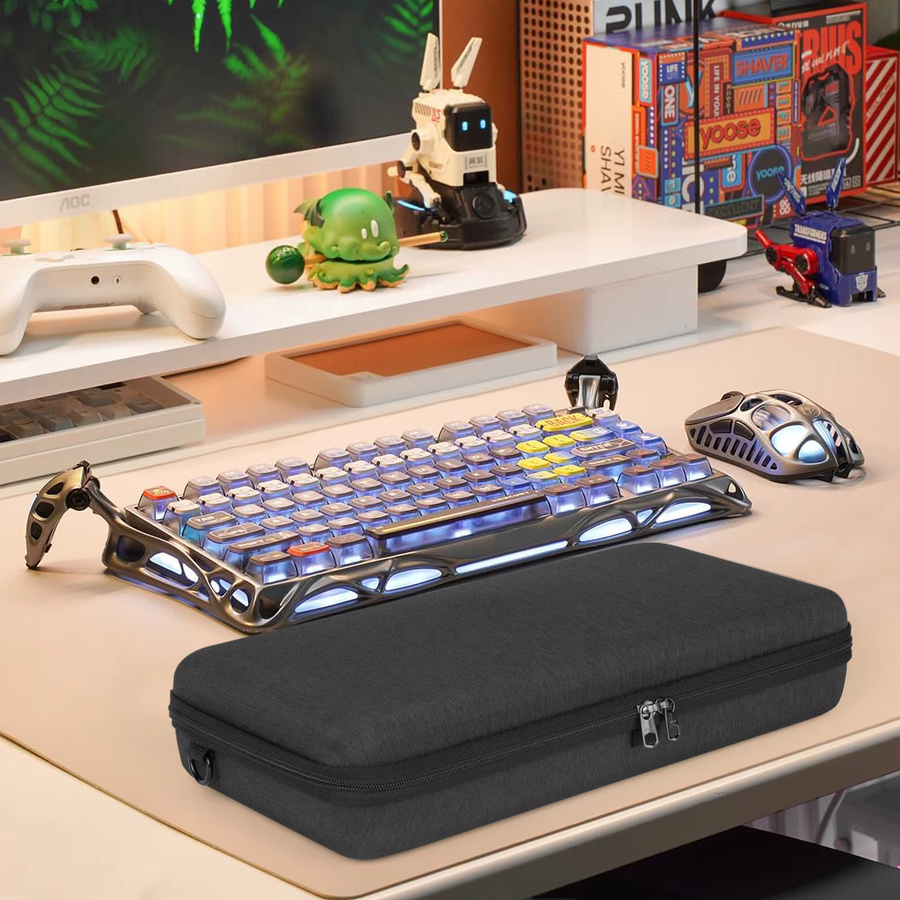 Geekria Tastaturhülle in Schwarz, kompatibel mit GravaStar Mercury K1 Pro, K1 Lite, V75 Pro, V75 Lite und V75 HE als Reise-Ersatzhülle - Bild 4