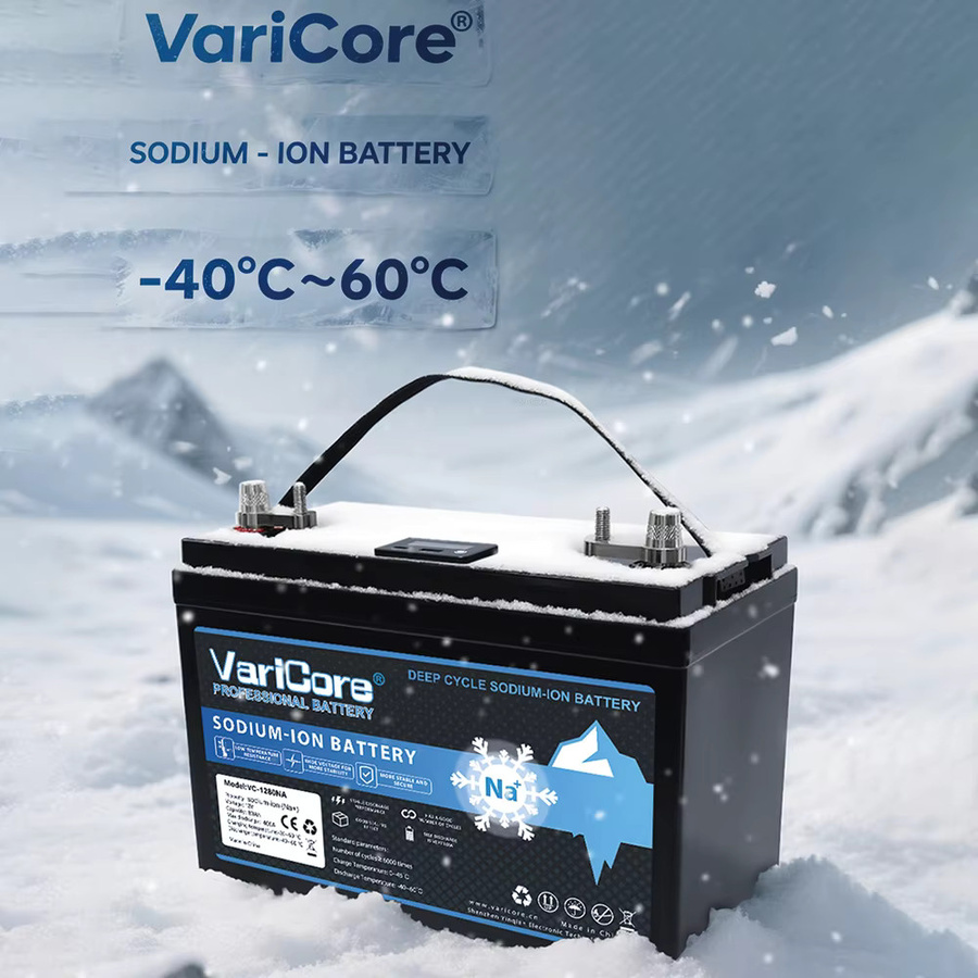 Varicore Natrium-Ionen-Batterie 12V/15,6V 80Ah in Schwarz, kältebeständig für Elektroautos, Golfcarts und Solaranlagen - Bild 4