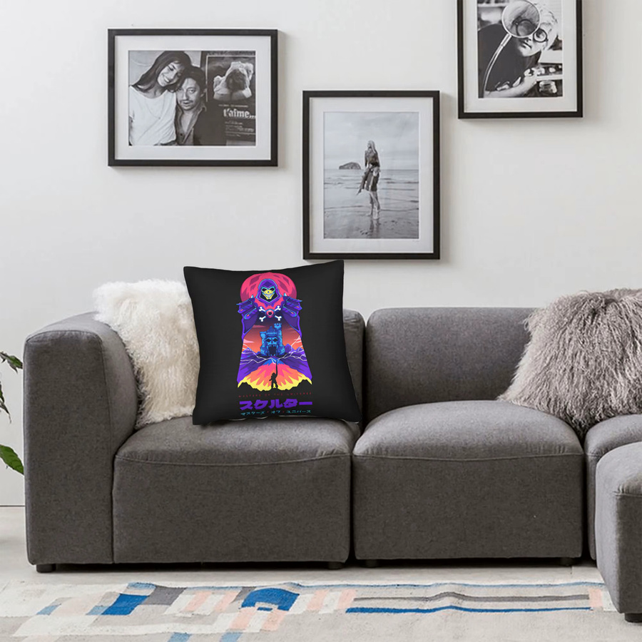 H-He Mans Skeletor Kissenbezug mit Grafikdesign in Multicolour, Retro-Stil für Sofa und Stuhl, 30 x 30 cm - Bild 6