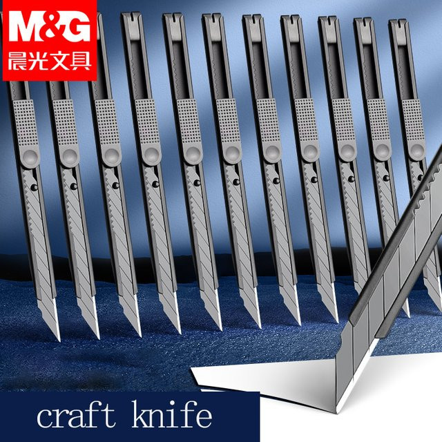 M&G Allzweckmesser in Schwarz mit 30-Grad-Klingenwinkel als Kastenöffner, Tapetenschneider und Kratenschneider - Bild 1