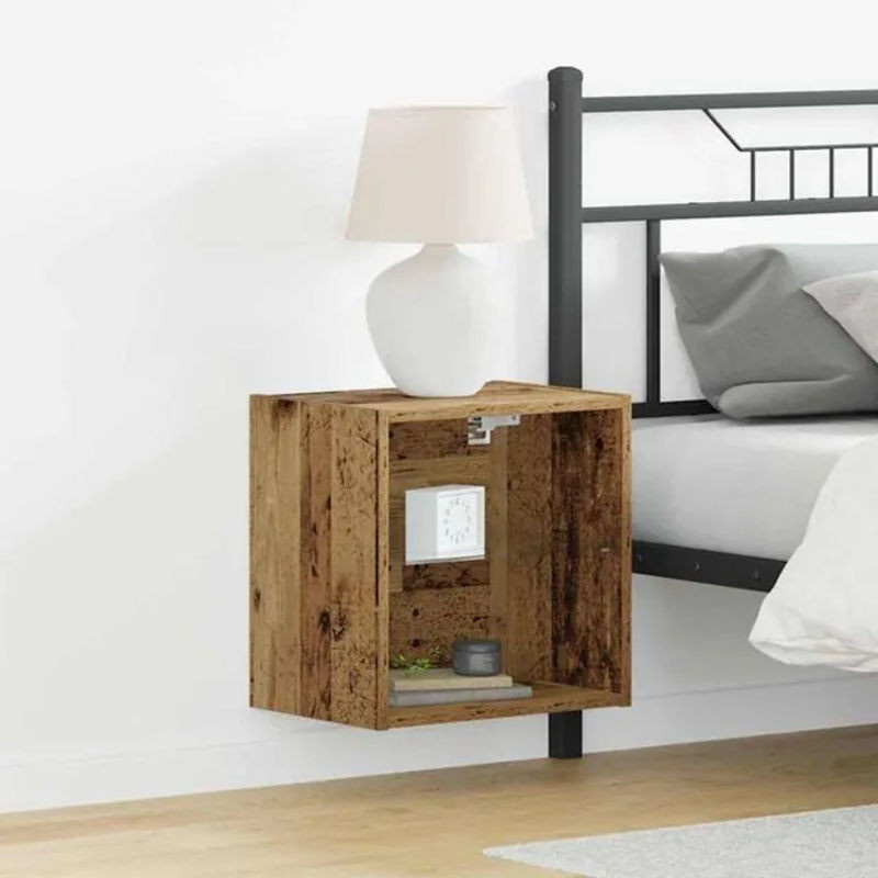 Vidaxl Wandregal 2er Set aus Holzwerkstoff in Eiche Natur Braun, B/H/T: 40 x 40 x 28,5 cm - Bild 1