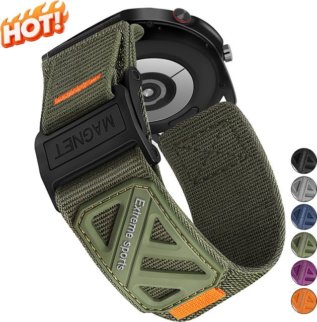 CHIICSMART Uhrenarmband Nylon, Magnetverschluss, Schwarz, Unisex - Bild 1