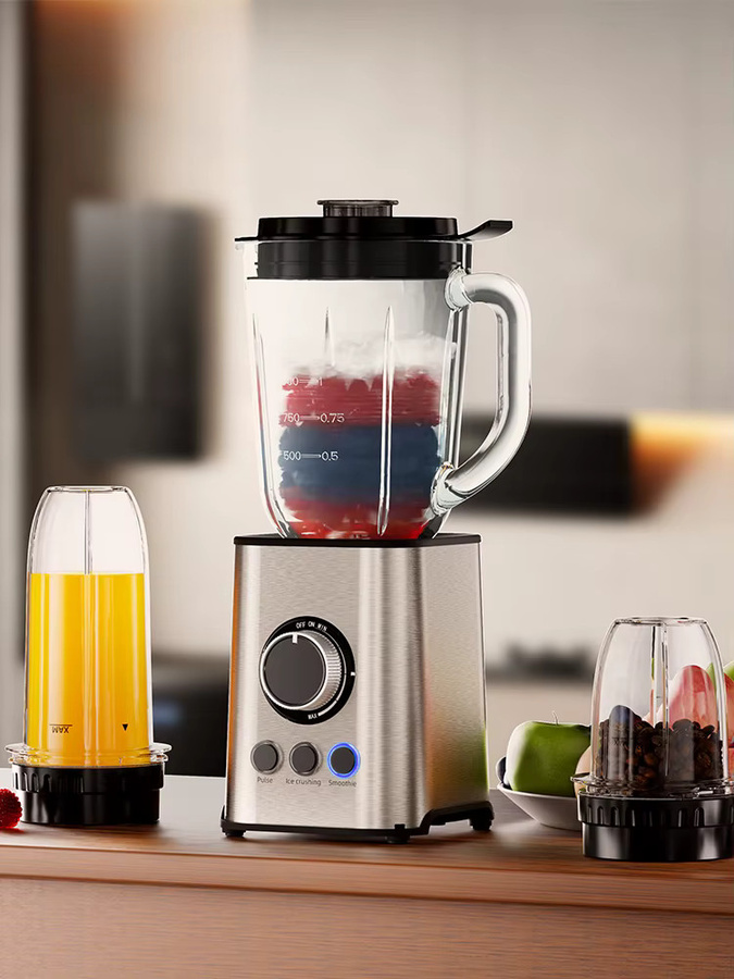 BioloMix 3-in-1 Smoothie-Mixer mit 1300W, persönlicher Mixer und Zerkleinerer mit Edelstahlklingen in Weiß und Silber - Bild 6