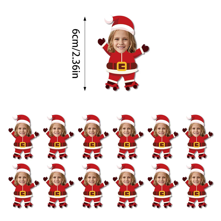 Maßgeschneiderte Weihnachtsaufkleber in Weihnachtsmannform, Multicolor, Dekorationsetiketten für Weihnachten und Neujahr - Bild 4