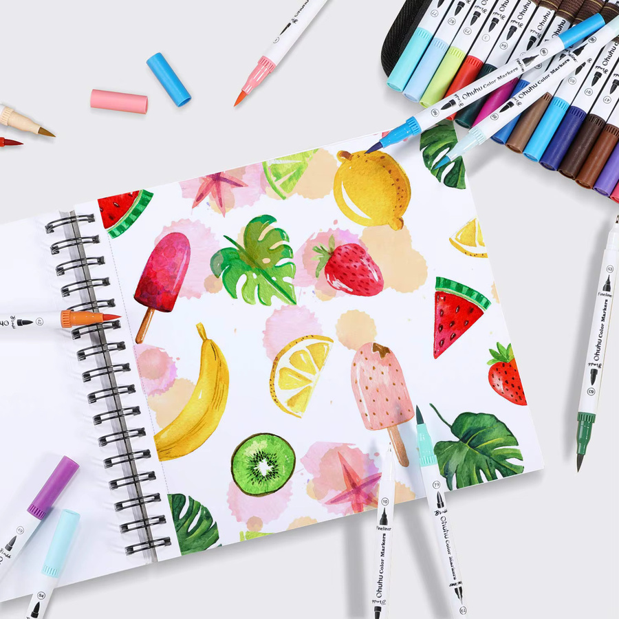 Ohuhu Spiralgebundener Markerblock aus Aquarellpapier für Alkoholmarker und Kunst, A4 - Bild 2