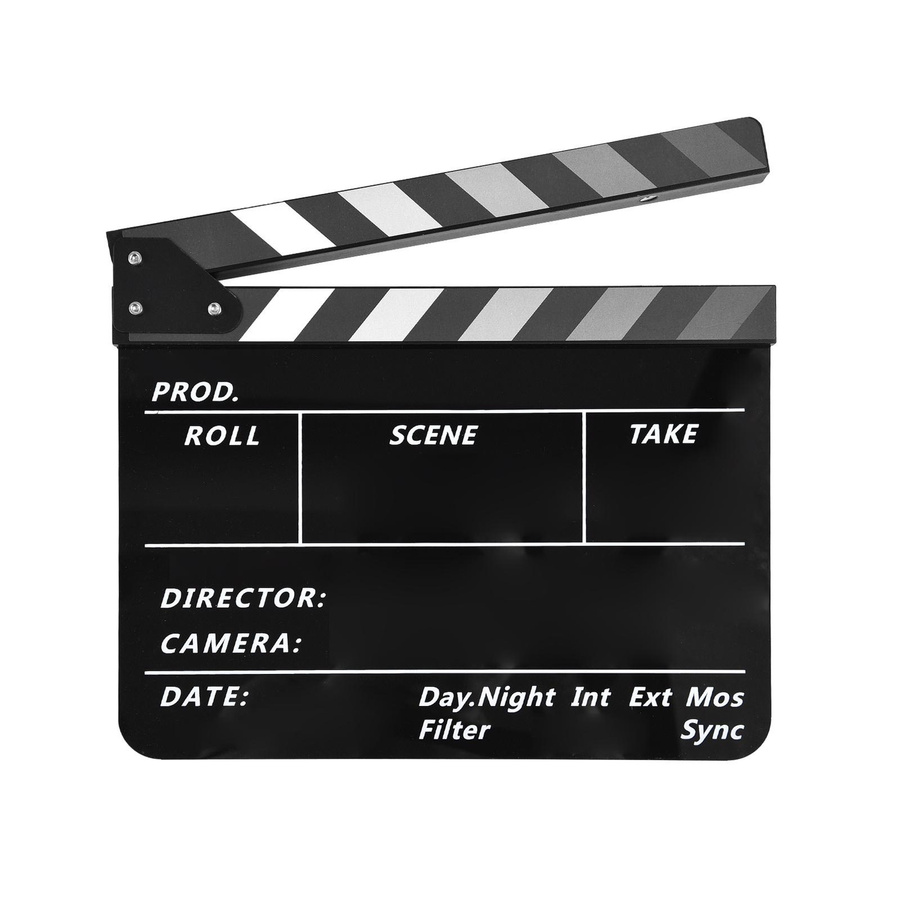 KaiSai Filmklappe aus Acryl in Schwarz, abwischbarer Filmschieber für Regisseure und Action-Szenen - Bild 3