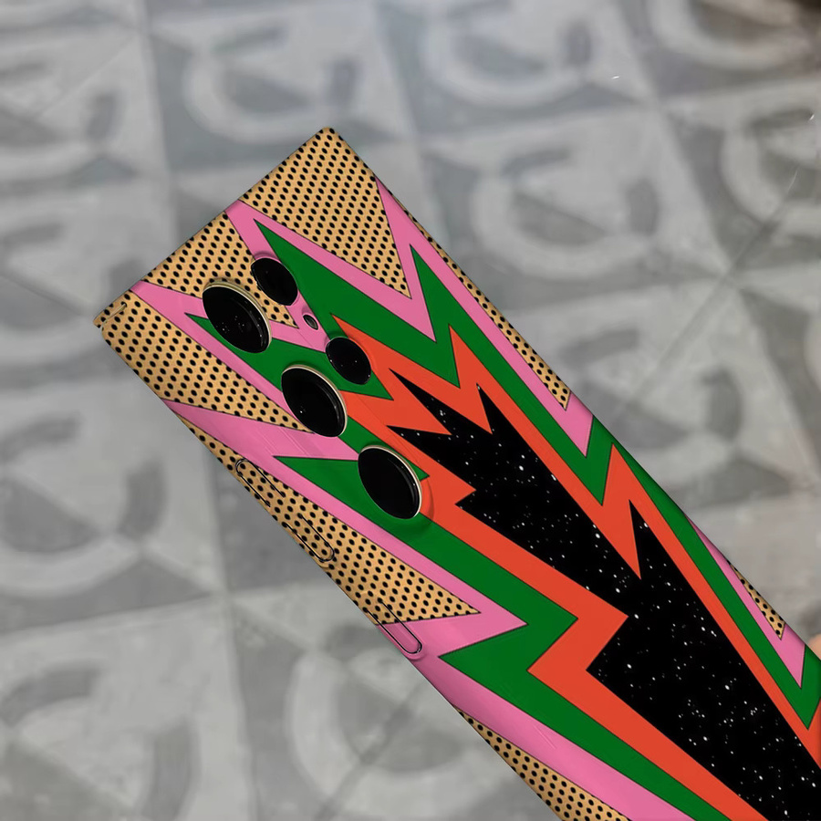 Stoßfeste Doppelschicht Handyhülle mit Pop-Art Burst-Muster für Samsung Galaxy S25 Ultra, S24 und S23 Ultra Plus in Multicolour - Bild 5